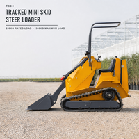 Mini-Kompaktlader T390 mit Raupenantrieb für Landschaftsbau, Gärtnerei und Hofarbeit, 250kg Nennlast, Benzinmotor, EPA EURO5