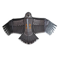 Kite de Águia Voadora Preto com Vara Telescópica, Proteger as Culturas da Fazenda, Pássaro, Simulado