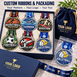 Medallas Personalizadas para Competencias Deportivas Múltiples: Baloncesto, Natación, Fútbol, Voleibol, Artes Marciales, con Cintas Personalizadas, OEM, ODM - Product Image 2