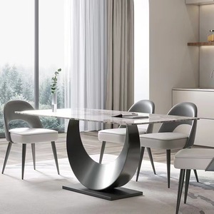 Mesa de Comedor Rectangular de Acero al Carbono Estilo Italiano Minimalista Delifeng, Mueble Multifuncional de Lujo para el Hogar - Product Image 1