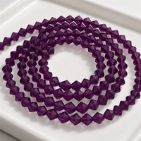 Perles en résine d'améthyste facettées à double pointe de 4 mm pour la fabrication de bijoux et les projets de perlage