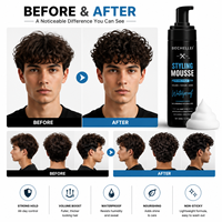 Mousse coiffante bio pour barbier OEM ODM, mousse volumisante à tenue forte anti-frisottis, produits coiffants à marque privée, MOQ