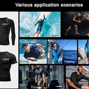 Wholesale <b>Surf</b> Shirts <b>Printed</b> Compression Shirt Long Sleeve Wholesale Polyester Sublimation Upf 50 Rashguard for Men - Product Image 3