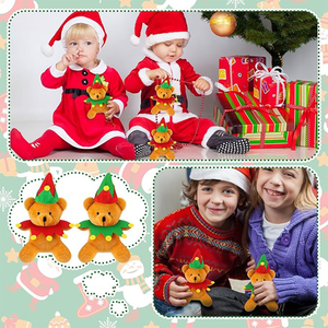 All'ingrosso Mini morbido orso peluche da indossare cappello grande premi in aula di natale elfo orso peluche per bambini adulti festa - Product Image 4