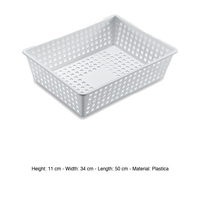 Panier rectangulaire perforé empilable 50 × 34 × 11 h cm, sans couvercle Giganplast
