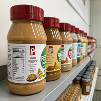 Rouleau d'étiquettes d'emballage auto-adhésives personnalisées en PET Beurre d'arachide imprimé UV brillant mat holographique pour carton alimentaire