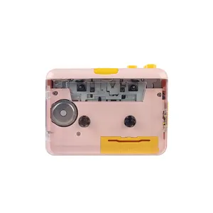 Fabrik Direkt verkauf Pink Transparent Walkman Tragbarer Kassetten rekorder Mit Rekorder Odm Oem Kassette Audio Music Player