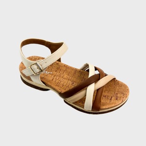 Casual Color-blocked PU Wedding Clogs Sandals Adjustable Buckle Ankle Strap Cork Soles <strong>Low</strong> <strong>Wedge</strong> for Walking Sandals - Product Image 2