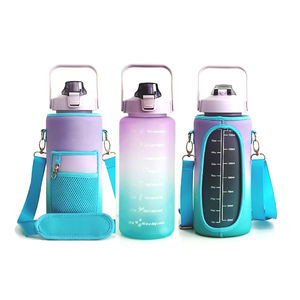 Bottiglia d'acqua da mezzo gallone con manicotto bottiglia d'acqua motivazionale da 64 once con indicatore del tempo di paglia per bere senza bpa - Product Image 4