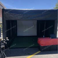 Tente de simulateur de golf gonflable portable d'extérieur avec logo personnalisé pour la pratique du simulateur