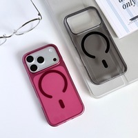 Coque de téléphone magnétique translucide fine, couleur unie simple, compatible avec la charge sans fil, anti-chute, en TPU pour iPhone 17 18 Pro Max