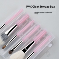 Kit de 6 pinceaux de maquillage professionnels portables pour le visage et les yeux, poils synthétiques de haute qualité, fond de teint, poudre, fard à paupières, eye-liner