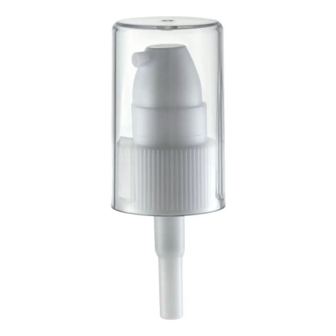 Good quality fast delivery 18/410 cream pump spray with full flat cover plastic treatment pump for skin care