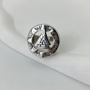 EManco Anello Unisex Classico in Acciaio Inossidabile con Design Geometrico a Triangolo, Gioiello Punk per Feste, Spedizione in 48 Ore - Product Image 4