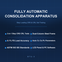 Aparato de Consolidación Totalmente Automático Better United BTU, Carga por Pasos, CRS, CRL, ASTM D2435, ISO 17892-5, BS 1377-6, Mecánica del Suelo