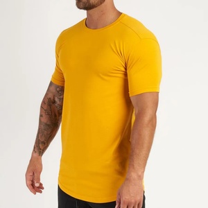 Nouveau T-shirt décontracté à manches courtes pour le sport et le fitness, tendance musculaire estivale, en polyester/coton doré - Product Image 2