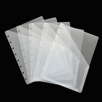 Enveloppes à monnaie en PP/PVC givré A6, A7, A9, pochette à feuilles mobiles perforée, enveloppe à monnaie, pochette de budget, pochette à fermeture éclair