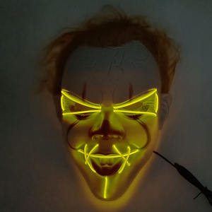 Carnaval <span class=keywords><strong>Payaso</strong></span> Volver al alma Cosplay Máscara Resplandor Mascarada Fiesta Horror Prop Luz fría Navidad Boda Máscara <span class=keywords><strong>de</strong></span> metal Accesorios impresos - Product Image 2