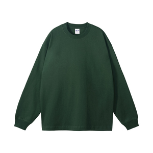T-Shirt Oversize in cotone pesante da uomo con logo personalizzato a maniche lunghe in maglia a girocollo da uomo - Product Image 4