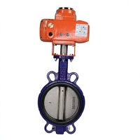 Vanne papillon électrique à raccordement par oreilles, double joint, pour tuyauterie, avec disque à clapet, joint souple/dur, pour huile/eau/gaz
