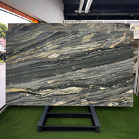 Dalles de pierre en quartzite bleu fusion de luxe pour hall d'hôtel, mur de villa, revêtement de sol, comptoir et décoration intérieure