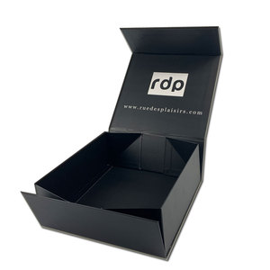 Custom logo black rigid gifts shoe clothes packing box foldable luxury magnetic gift box
