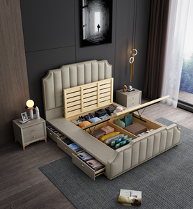 Cadre de <span class=keywords><strong>lit</strong></span> Queen en tissu technique de haute qualité, <span class=keywords><strong>lit</strong></span> double de luxe de grande taille pour chambre à coucher - Product Image 6