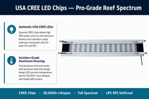 Lampe <span class=keywords><strong>LED</strong></span> corail ZOOBAM à 5 rangées avec minuterie et contrôle à trois voies, adaptée aux aquariums de corail d'eau salée (60-300 <span class=keywords><strong>cm</strong></span>) - Product Image 4