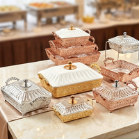 Ensemble de plateaux de service en plastique transparent à motif de roses avec bordure et poignées dorées, plateaux décoratifs pour la cuisine, les fêtes, la table basse