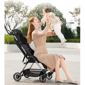 新设计豪华铝合金框架stroler旅行轻便婴儿车自动折叠紧凑型婴儿推车