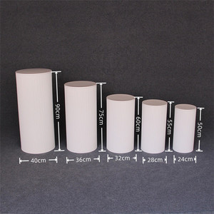 Bộ của 5 sắt gợn kim loại trắng xi lanh plinths hiển thị đứng tráng miệng bảng đứng Prop cho sinh nhật Wedding party trang trí - Product Image 3