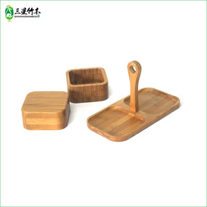 Caja para Frutos Secos y Aperitivos con Asa de Bambú, Plato Creativo Multifuncional con Compartimentos para Frutas, Plato para la Cena, Plato de Almacenamiento - Product Image 2