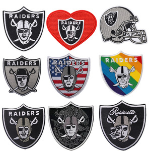 Gros Broderie Nfl Game Day Team Iron On Raider Designer Patches Marques Célèbres Football Club Logo Football Shirt Patches - Product Image 1