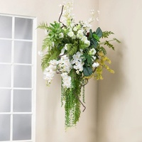 Composition florale suspendue personnalisée en soie artificielle, orchidée blanche et guirlande verte, pour décoration de plafond, mariage et événements