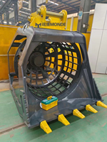 Bucket Rotary Sieve Excavator 5-30 Ton, Bucket Penyaring Berputar untuk Pembersihan Lahan, Pemisahan Batu dan Tanah