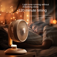 AFY 2026 Nuevo ventilador de mesa de pared con motor sin escobillas, lámpara táctil, pantalla digital, temporizador y oscilación, para circulación de aire en escritorio.