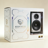 Boîte en carton recyclable avec fenêtre transparente GoTop, estampage à chaud, gaufrage, UV sélectif, motif note de musique, insert personnalisé pour haut-parleur audio
