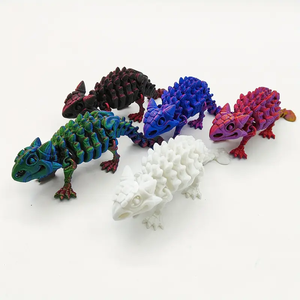 Statue de dinosaure mignonne imprimée en 3D avec articulations mobiles, objets de collection créatifs pour les fêtes, décorations pour la maison et le bureau - Product Image 3