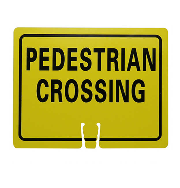 pedestrian crossing traffic cone topper sign road cone