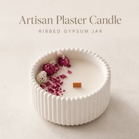 Bougie parfumée en cire de soja à mèche en bois, fleurs séchées, dans un bocal rayé, panier en osier, parfum personnalisé, décoration d'intérieur