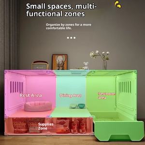 Plastic Kattenkooi & Drager Knoopsluiting Milieuvriendelijk Indoor Kattenhuis Voor Kleine Rassen Compact Ontwerp Voor Kleine Appartementen - Product Image 4