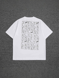 Camiseta Blanca con Estampado Gráfico para Hombre, Cuello Redondo, Manga Corta, Corte Regular, 100% Algodón Jersey, Transpirable, Estilo Urbano, 250g, Hecho en China - Product Image 5