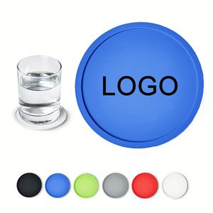 Custom Logo Printed Promotional Round Silicone Coaster for Drink Cup <b>Mat</b> Set Soft Rubber Coaster <b>Bar</b> Beer Custom Coaster Coffee - Product Image 2