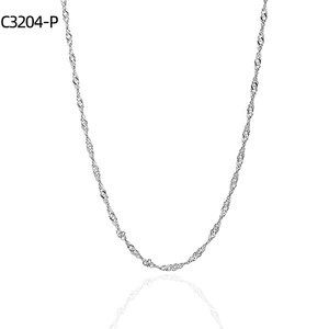 Collar Amy Amy Twisted Singapore Chain chapado en plata, joyería de moda para mujer, regalo, estilo simple C3204 - Product Image 1