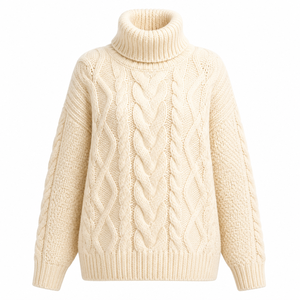 Pull tricoté surdimensionné à <span class=keywords><strong>col</strong></span> <span class=keywords><strong>roulé</strong></span> pour <span class=keywords><strong>femme</strong></span>, style décontracté et chaud, vente en gros, marque privée, commande en gros - Product Image 1