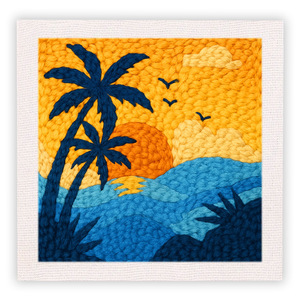<span class=keywords><strong>Kit</strong></span> de broderie au point piqué, tous les matériaux inclus, ensemble de couture carré tendance 25x25cm à prix avantageux - Product Image 2
