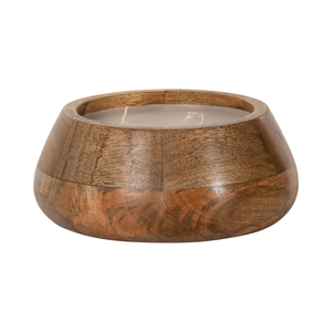 Candela in Ciotola di Legno Profumata alla Vaniglia, Candela Decorativa a Colonna per Soggiorno, Camera da Letto, Bagno - Product Image 2