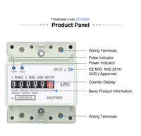 SINOTIMER DDS546C Precio de fábrica Venta 5(100)A 230VAC 50/60Hz Contador de energía monofásico Medidor Vatímetro eléctrico analógico