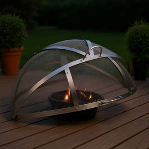 Tapa de malla metálica de acero inoxidable para brasero, 40 pulgadas de diámetro, cubierta de seguridad para brasero exterior, para patio con chimenea de leña - Product Image 2