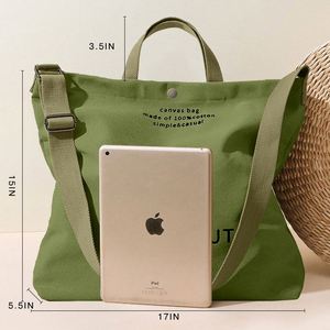 Factory Price Large Capacity <b>Canvas</b> Messenger Bag Shopping Crossbody <b>Tote</b> Bag - Product Image 2